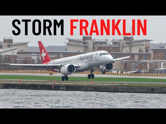 STORM FRANKLIN - CROSSWIND LANDINGS and GO-AROUNDS at London City Airport