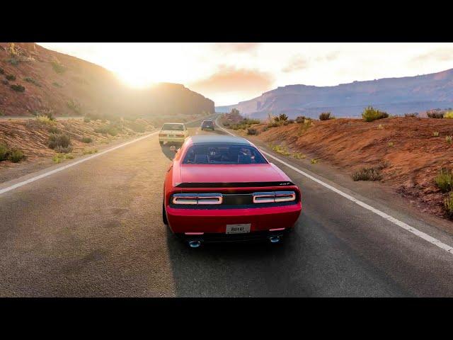 CRASHES and DANGEROUS DRIVING on Dodge Challenger - BeamNG.Drive