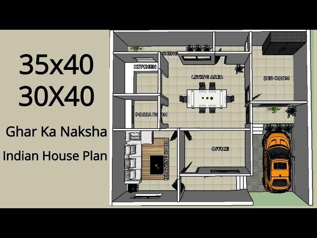 35X40 Ghar ka Naksha | 35*40 | 35 by 40 house plan