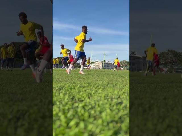 Solomon island national tream.warming up.