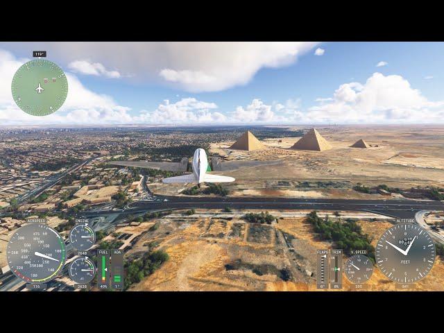 [Gameplay] Microsoft Flight Simulator 2024 | Giza pyramids and Cairo city (Egypt)