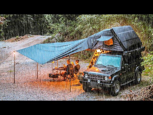 Heavy Rain Camping | Relaxing with the sound of rain under the tarp | New iKamper Tarp