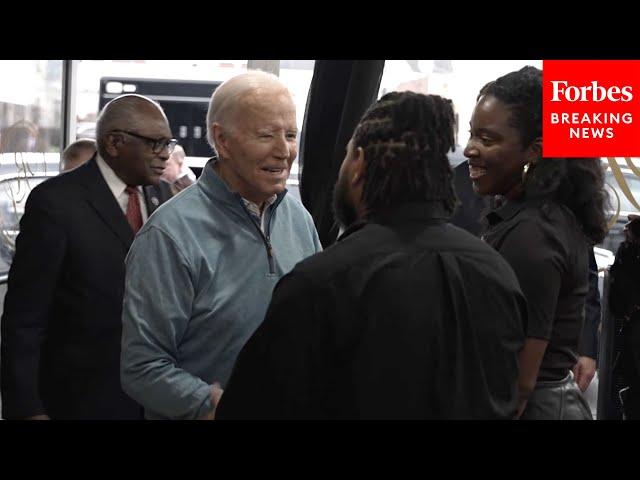 President Biden Visits Barber Shop In South Carolina