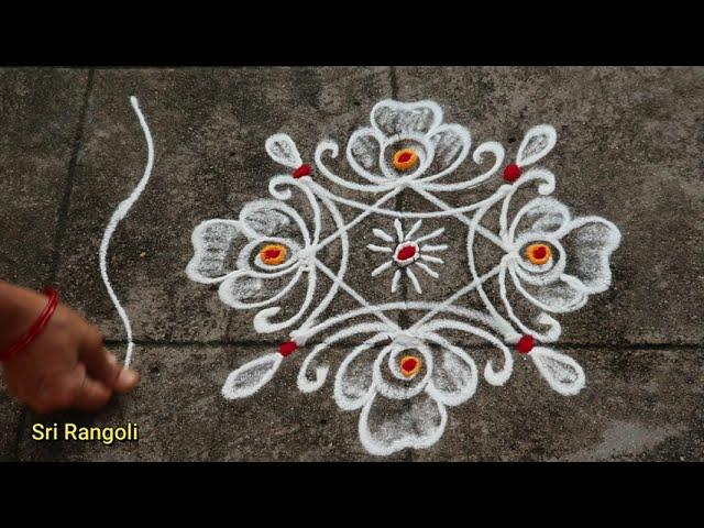 Simple Rangoli DesignsSmall Muggulu 3x3 Easy Kolam Design For Daily UseSide Border Rangoli Design