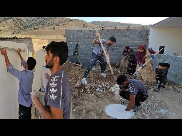 White Plastering Project in Saleh and Sadri Family: A Delightful Day of Work and Effort"