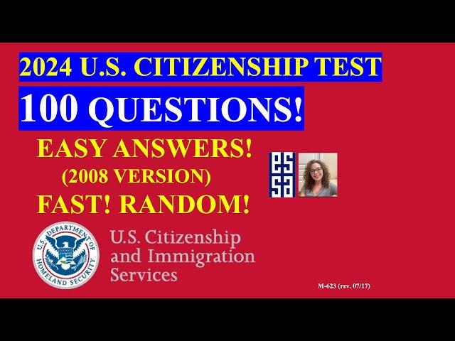 2024 Random 100 Civics Questions and Answers: U.S. Citizenship Interview 2024 | Fast Easy Answer 16