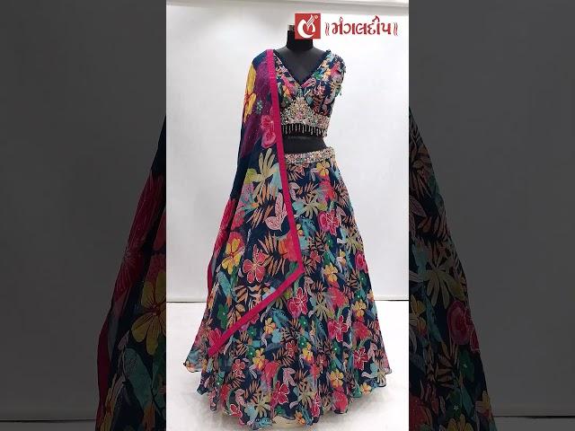 Price -15740/-    Design Code -316741008. Organza Fabric Choli Suit With Floral Print With Handwork