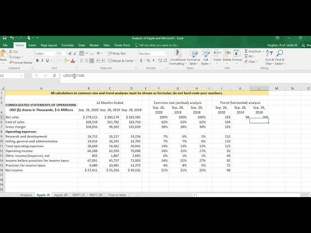 Week 2: Common Size and Trend Analyses