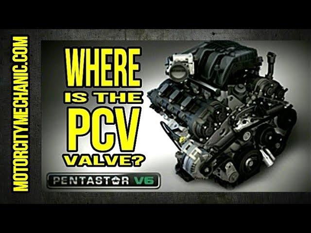 Where is the PCV valve on a Chrysler 3.2 and 3.6 engine?