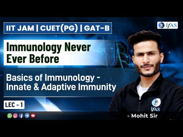 Immunology Never Ever Before | Innate & Adaptive Immunity | IIT JAM | CUET(PG) | GAT-B | L1 | IFAS