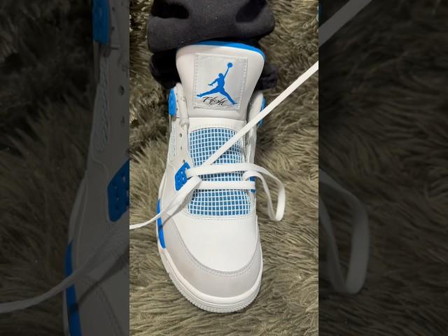 How to Lace Style Jordan 4’s ! (Military Blue)