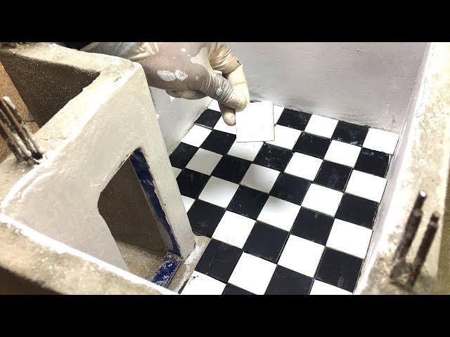 How to Install lay floor tiles and paint in mini house - Ceramic -- Part 4