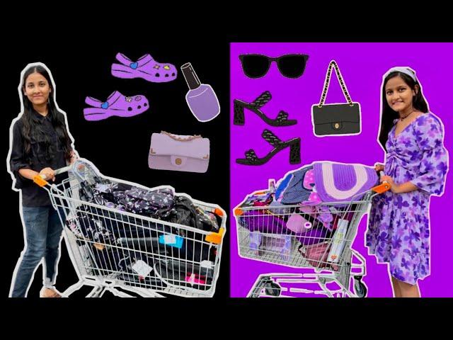 Shopping Only Purple and Black Things in 10 minutes Challenge || aman dancer real