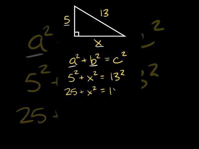 Find the Missing Leg of a Right Triangle Given The Hypotenuse | Pythagorean Theorem | Geometry