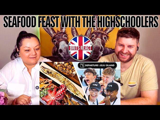 BRITS REACT | British Highschoolers Shocked by Korean Seafood FEAST | BLIND REACTION