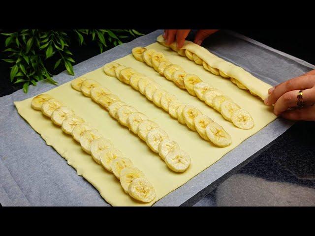 If you have puff pastry and 3 bananas, make this dessert for every day! ASMR