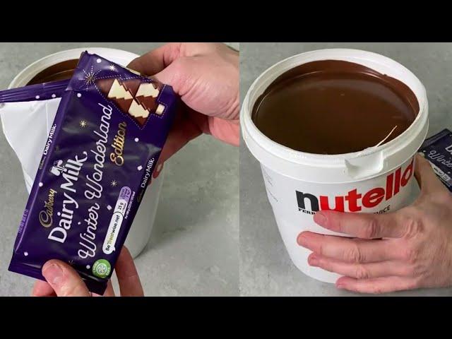 Nutella Bucket & Dairy Milk Chocolate ASMR | Satisfying