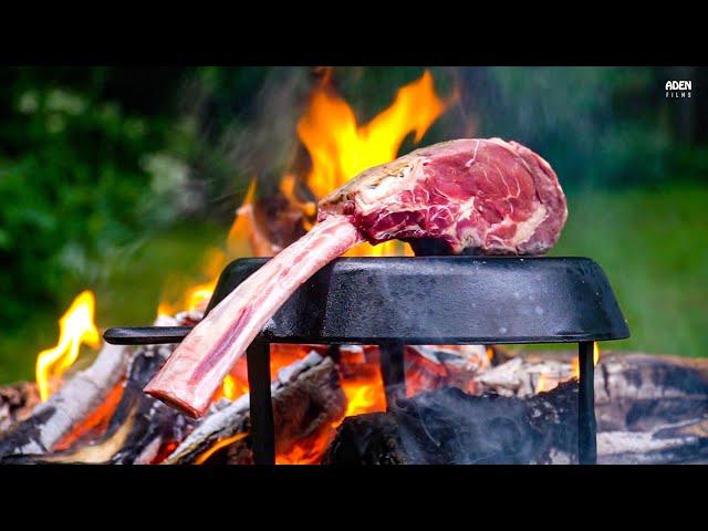 The Perfect Tomahawk Steak - Cast Iron Skillet over Fire