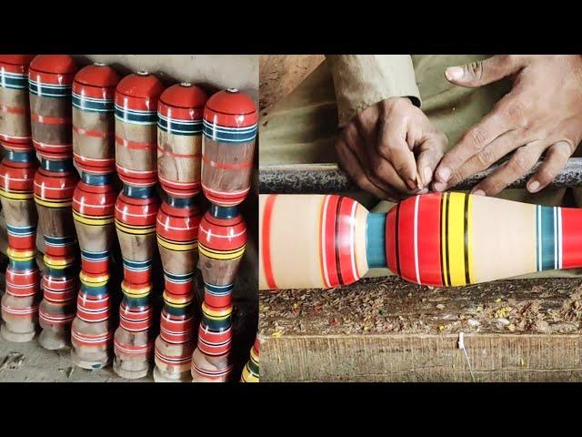 Beautiful color designing on Charpai legs Amazing wooden skills work