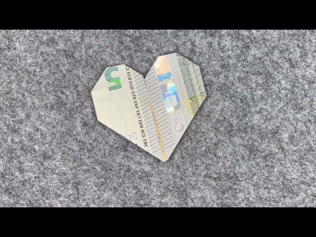 Money Gift Idea | 5 Euro | How To Make A Euro Origami Heart With A 5 Euro Bill