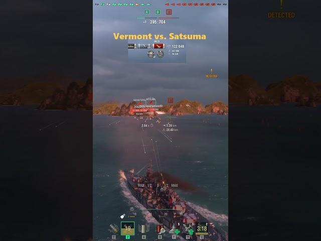 Battleship Vermont versus Satsuma #wows #gaming #worldofwarships