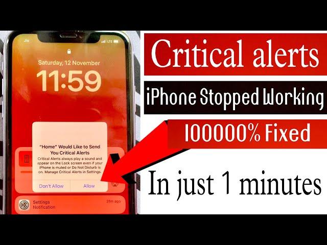 "Home" Would Like to Send You Critical Alert | How to Fix | How to Manage Critical Alerts in iPhone