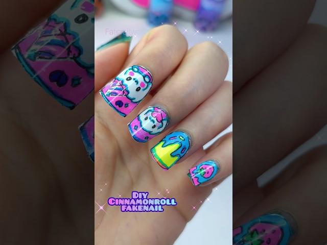 cute diy fake paper nails 🩵 #sanrio #shorts #papercraft