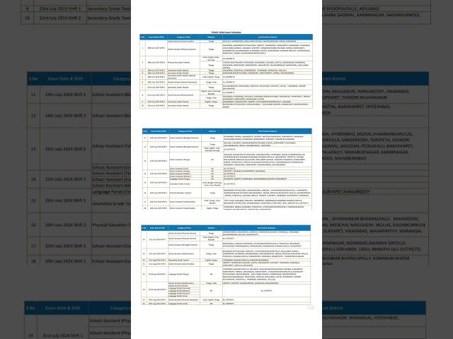 TS  DSC 2024 Exam Schedule