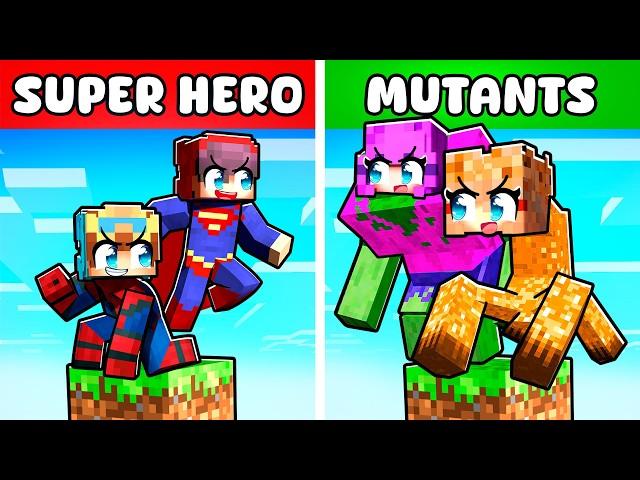 SUPERHERO vs MUTANT One Chunk in Minecraft!