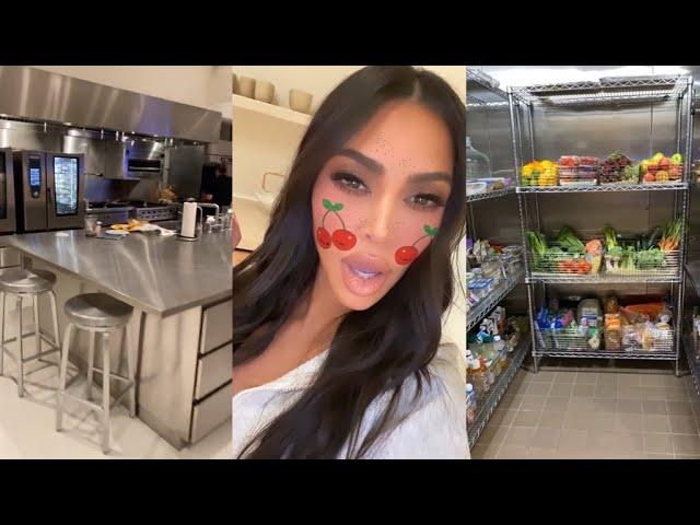 Kim Kardashian Gives a Tour of her Fridge and Kitchen