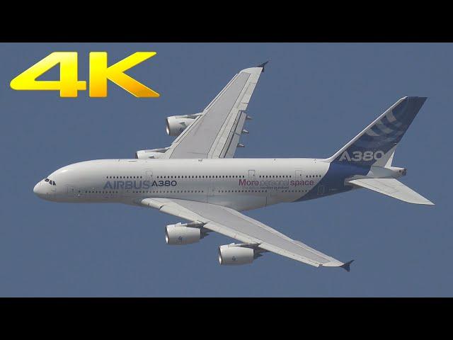 4K | Airbus A380 air display at Payerne Air Show Air14