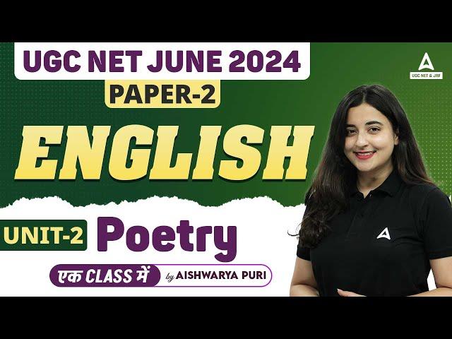 UGC NET English Literature Unit 2 | Poetry by Aishwarya Puri