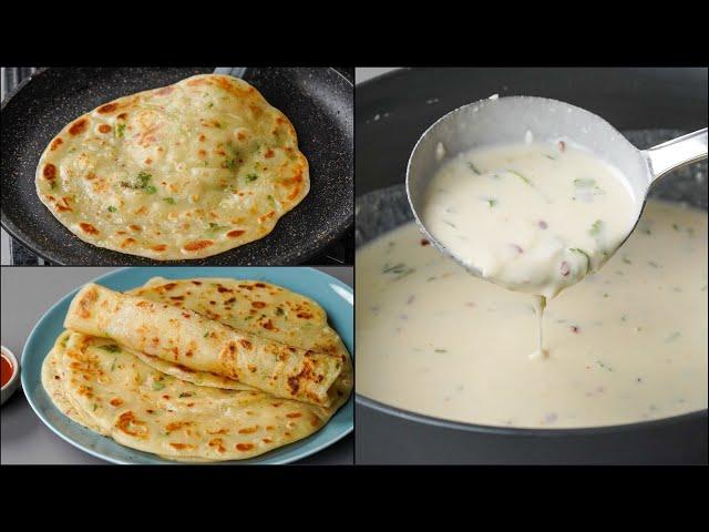 Liquid Dough Chilli Garlic Paratha | No Knead, No Rolling | Chilli Garlic Paratha | N'Oven Foods