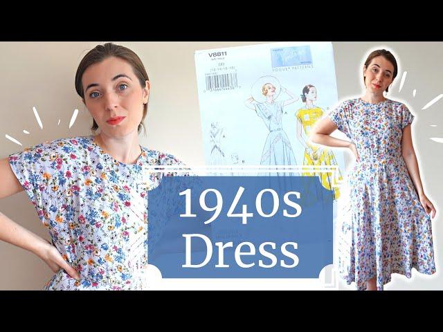 I tried my first Vintage Vogue pattern (and I love it!) ...P.S. it's a 1940s Dress V8811