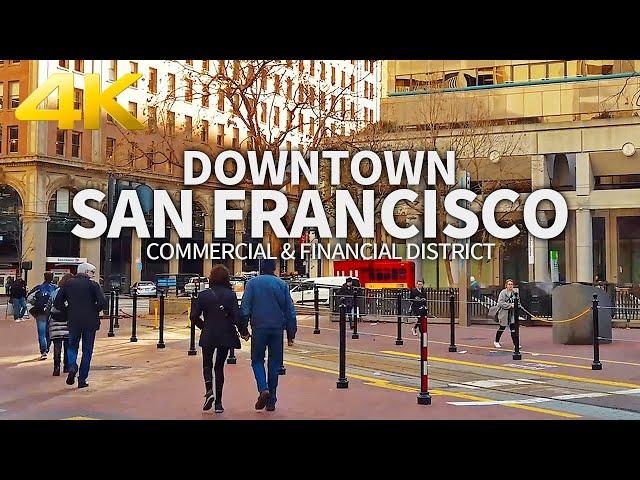 SAN FRANCISCO TRAVEL - USA, WALKING TOUR, 3 HRS.(Full Version), Downtown Commercial District, 4K UHD