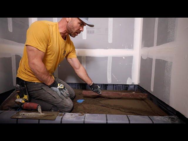 How I Float a Shower Pan --- OLD SCHOOL Tile Shower Build 2024 Episode 2