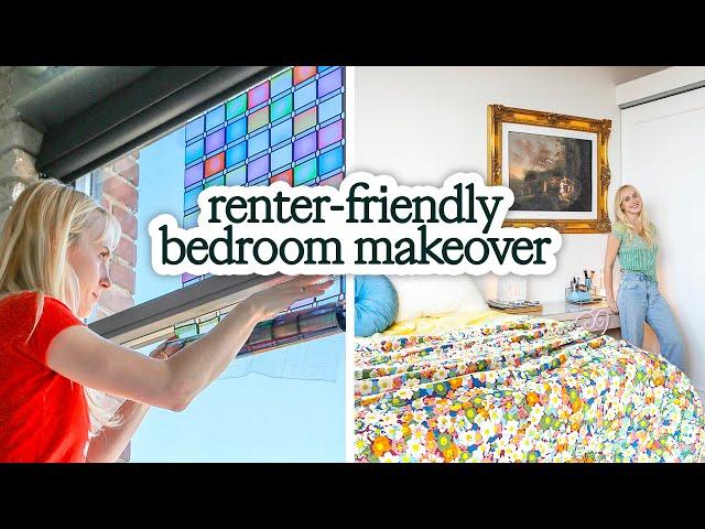 small RENTER-FRIENDLY bedroom makeover (no painting!)