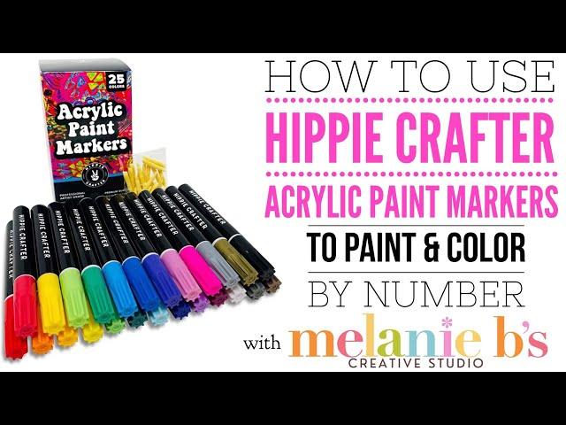 Hippie Crafter Acrylic Paint Markers for Paint by Number PBN | Mixing & Coloring Tutorial Melanie B