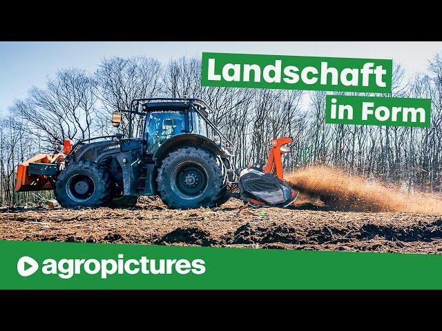 Unterwegs mit dem Lohnunternehmen Landschaft in Form | Valtra S394 mit Forstmulcher von TMC Cancela