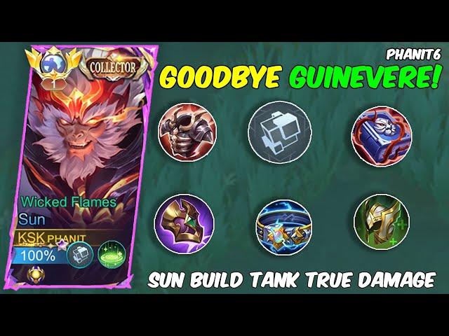 SUN TANK  BUILD TRUE DAMAGE  VS GUINEVERE EXP LANE - TOP GLOBAL SUN BUILD FULL TRUE DAMAGE ~ MLBB