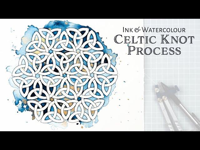 Painting a Celtic Knotwork Design in Ink & Watercolour