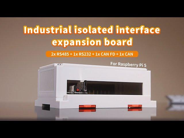 Isolated interface board, RS232, RS485, CAN, CAN FD, for Raspberry Pi 4B and Pi 5