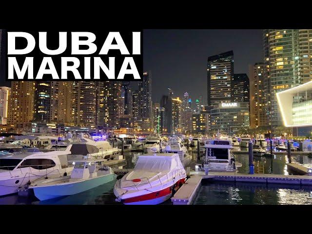 Dubai Marina Complete Night Walk 2024 | 4K | Dubai Tourist Attraction