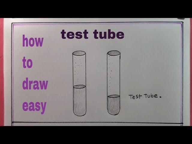 how to draw test tube easy/drawing test tube/test tube drawing