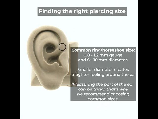 Anti Helix piercing size guide