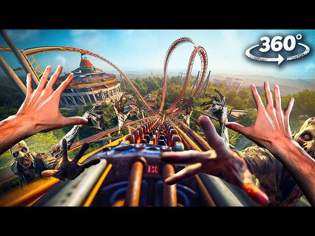 360 HORROR ROLLER COASTER in ABANDONED PARK 4K VR 360 Video