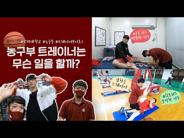 [VLOG] 본격 선수들이 더 말 많은 트레이너쌤 브이로그⎟농구부 선수들은 경기 전 무얼 할까?!⎟고려대 농구부 트레이너가 하는 일은?⎟귀엽뽀짝 선수들의 찐모습 시청 기능