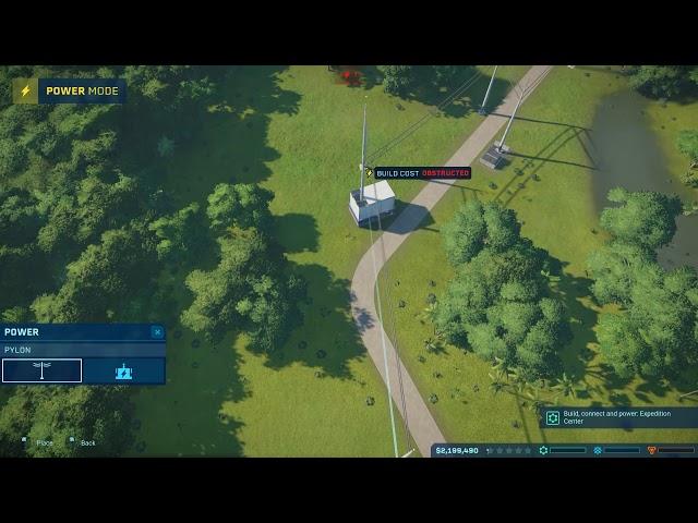 Jurassic World Evolution Build and Connect Power to Expedition Centre