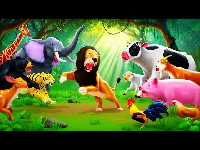 Animal Kingdom War: Wild Animals Clash with Farm Animals in an Epic Fight