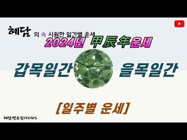 2024년 갑진년 일주별 운세 [갑목일간/ 을목일간] 갑인, 갑오, 갑술일주/갑신, 갑자, 갑진일주/ 을해, 을묘, 을미일주/ 을사, 을유, 을축일주 [혜담멘토링HOWS]